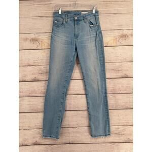 AG Adriano Goldschmied Mari High Rise Straight Jeans Womens 29 Blue Light Wash